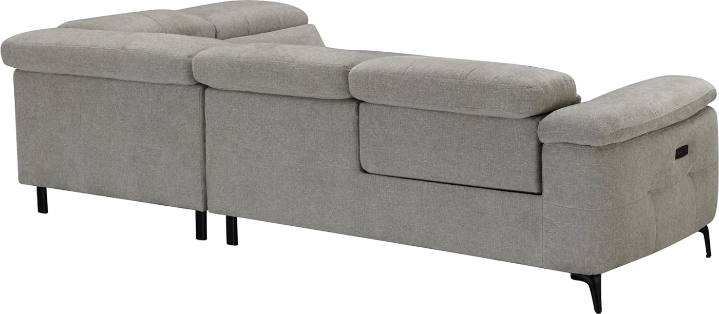 Këndare e djathtë 5-vendëshe me recline, stof bezhë, CD3315.02R, 275x231x77cm