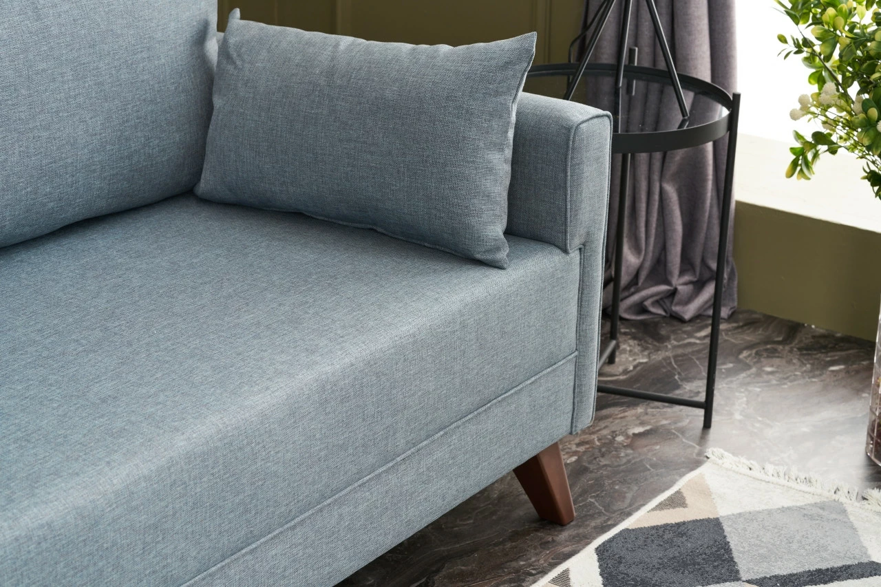 Kauç i trefishtë, ngjyrë kaltër, Bella Soft, Atelier del Sofa