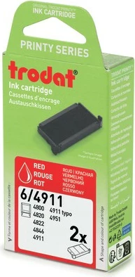 Kasetë boje Trodat 6/4911/SS, për Printy 4911, 4911 Typomatic, 4800, 4820, 4822, 4846, 4951 Typomatic, e kuqe, 2 copë