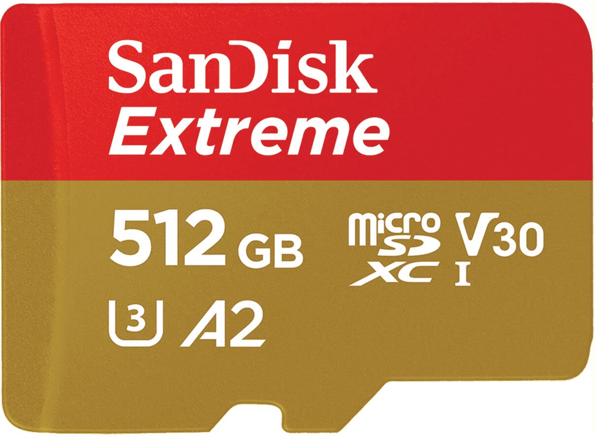 Kartelë memorie microSDXC SanDisk Extreme SDSQXAV-512G-GN6MA 512GB V30 A2 U3, gold/kuqe