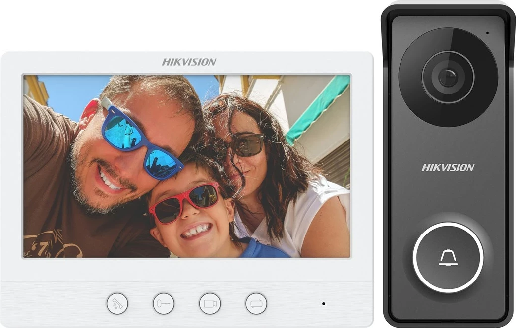 Videofon Hikvision DS-KIS213 me ekran 7 inç, me prekje, IP65, set