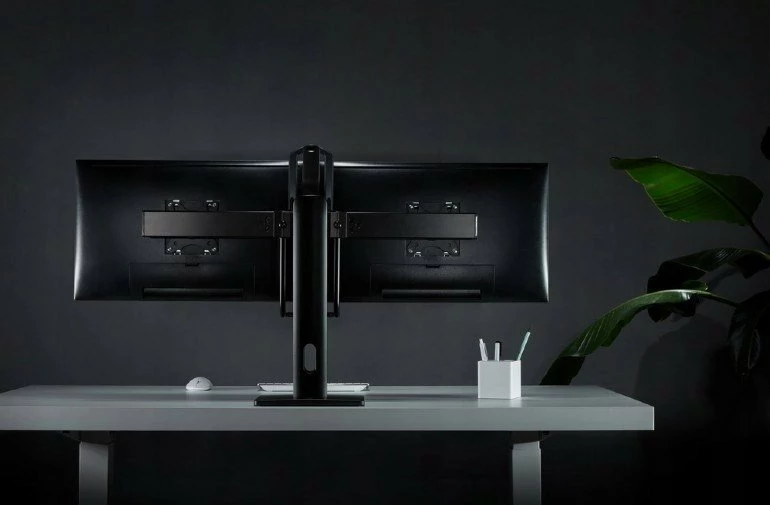 Mbajtës desktopi për 2 monitorë Gembird MS-D2-01 17"-27" VESA 75x75/100x100 max 6 kg, i zi