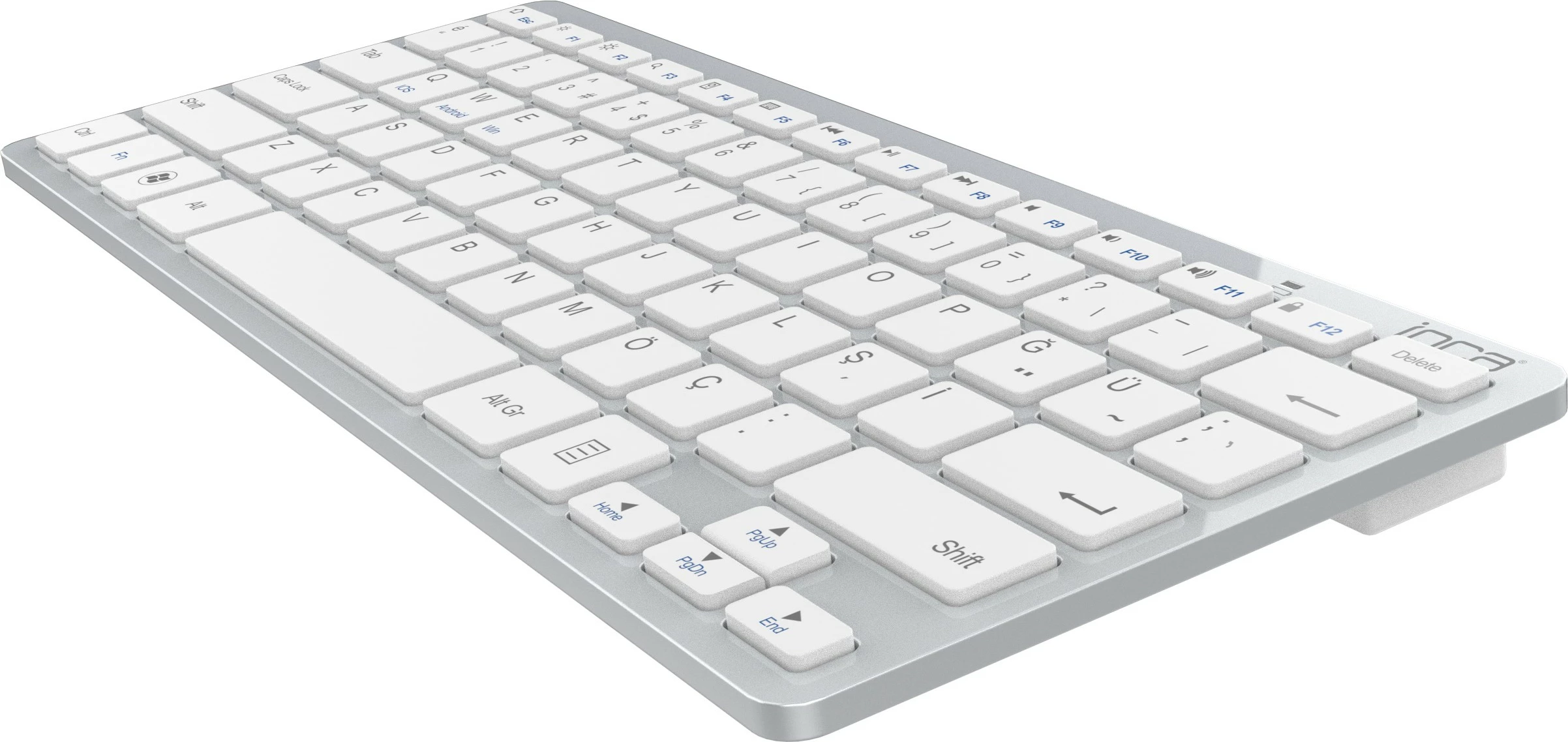Tastierë Inca IBK-569BT, Bluetooth 3.0, ultrat e hollë, multimedia, 10m, argjendtë
