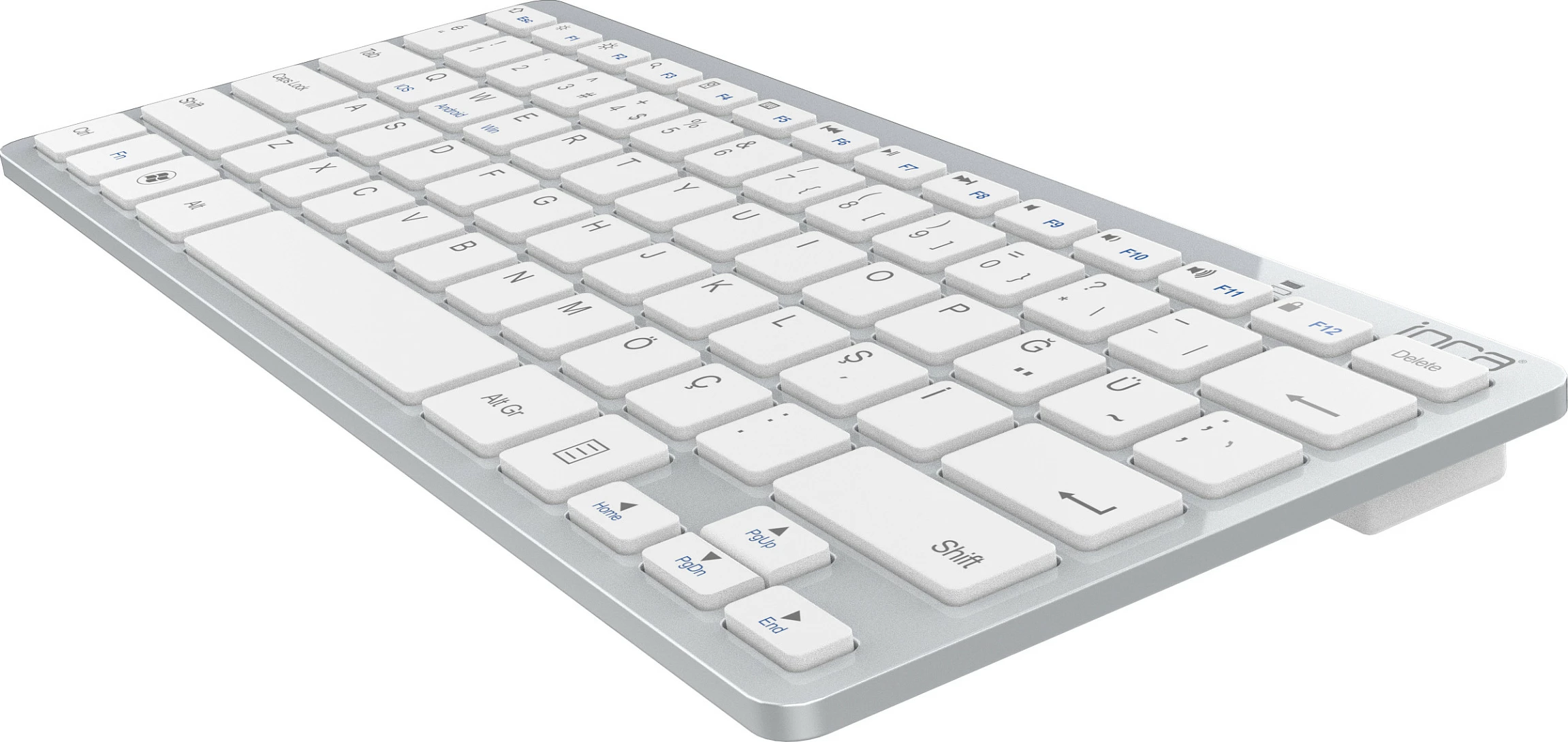 Tastierë Inca IBK-569BT, Bluetooth 3.0, ultrat e hollë, multimedia, 10m, argjendtë