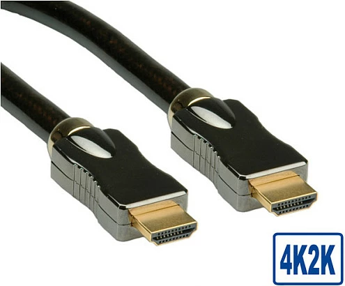 Kabllo HDMI ROLINE Ultra HD 1 m, 4K/2160p, Ethernet, 3D, e zezë