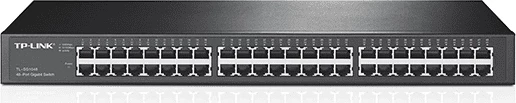 Switch, TP-LINK TL-SG1048, 48 porte Gigabit, i pa-menaxhuar, i montueshëm në rack, e zezë