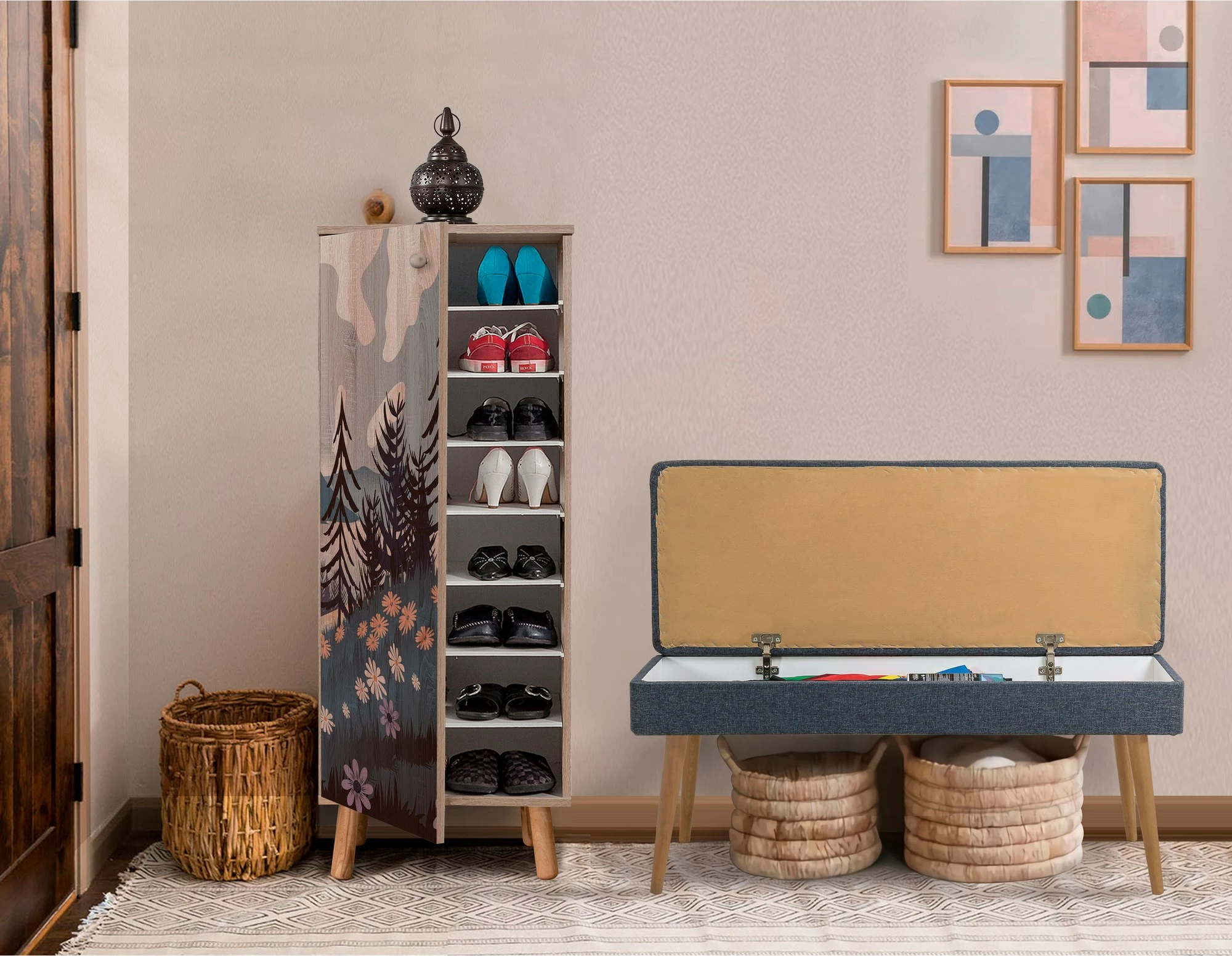 Set mobiljesh për korridor, Sonomo & blu e errët, Skye Decor, 936 - 1048