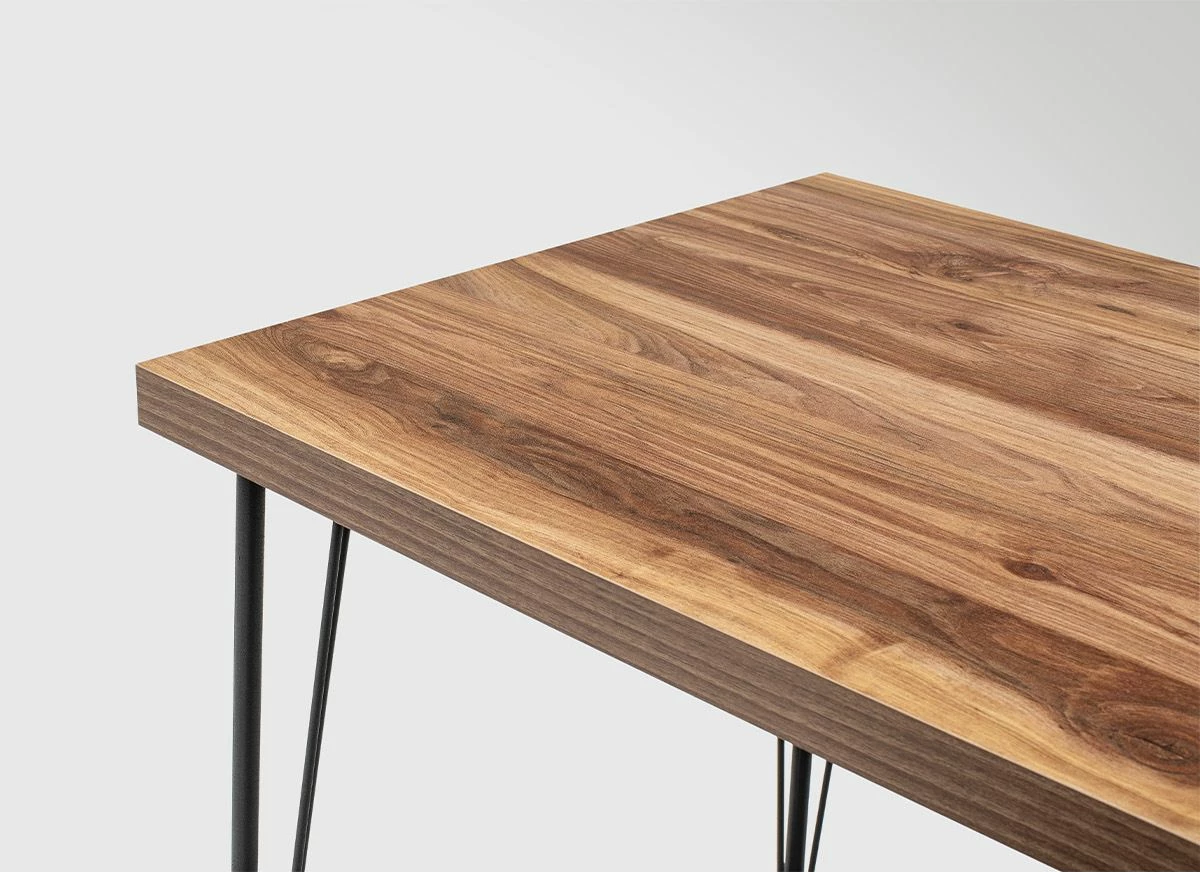 Tavolinë me karrige (5 copë), Skye Decor, Nmsymk001, ngjyrë lis dhe e zezë