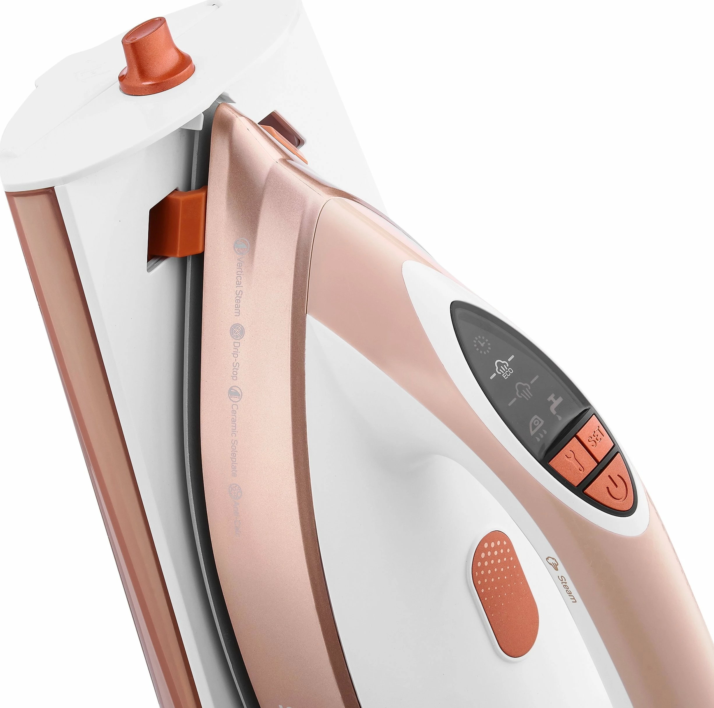 Hekur me gjenerator avulli Sencor SSI 0910RS 3200W 1.3L 5.5 bar, bardhë/rozë