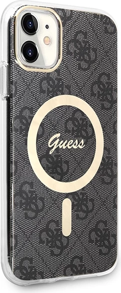 Set mbështjellës Guess GUBPN61H4EACSK me karikues wireless për iPhone 11, 6.1", MagSafe, zi
