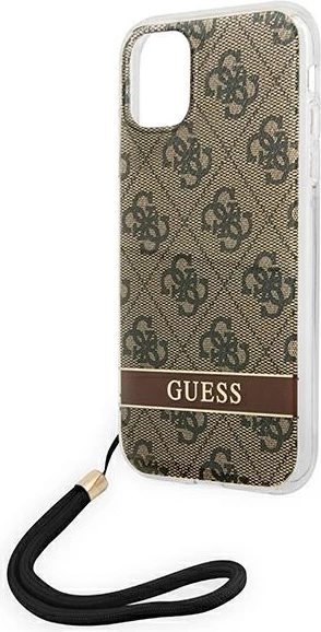 Mbështjellës Guess GUOHCN61H4STW për iPhone 11, 4G Print Strap, Kafe