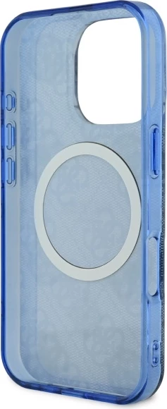 Mbështjellës Guess GUHMP16XH4PYEEB për iPhone 16 Pro Max 6.9", hardcase, MagSafe, blu