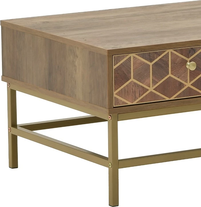 Tavolinë kafeje Brilo Inart, ngjyrë kafe-ari, 101x59x43cm