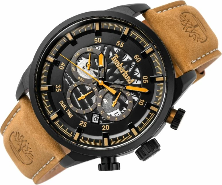 Orë dore meshkuj Timberland Henniker III TDWGF2100602, e zezë, set me çantë