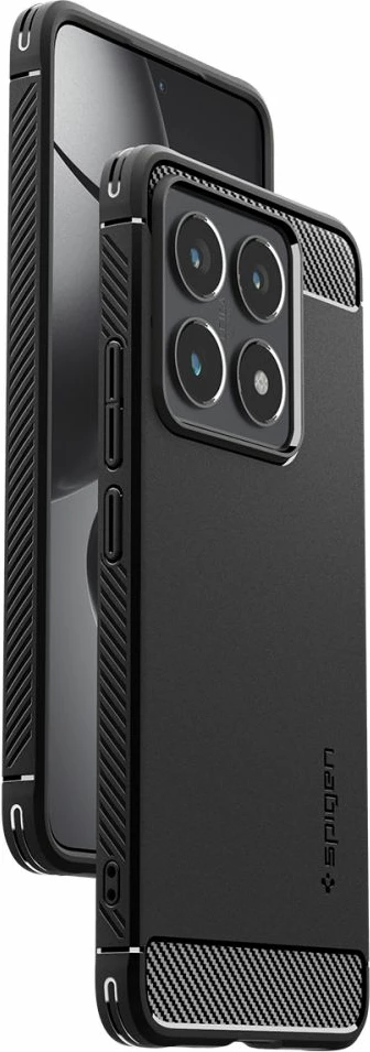 Mbështjellës Spigen Rugged Armor për Xiaomi 14T Pro, Matte Black