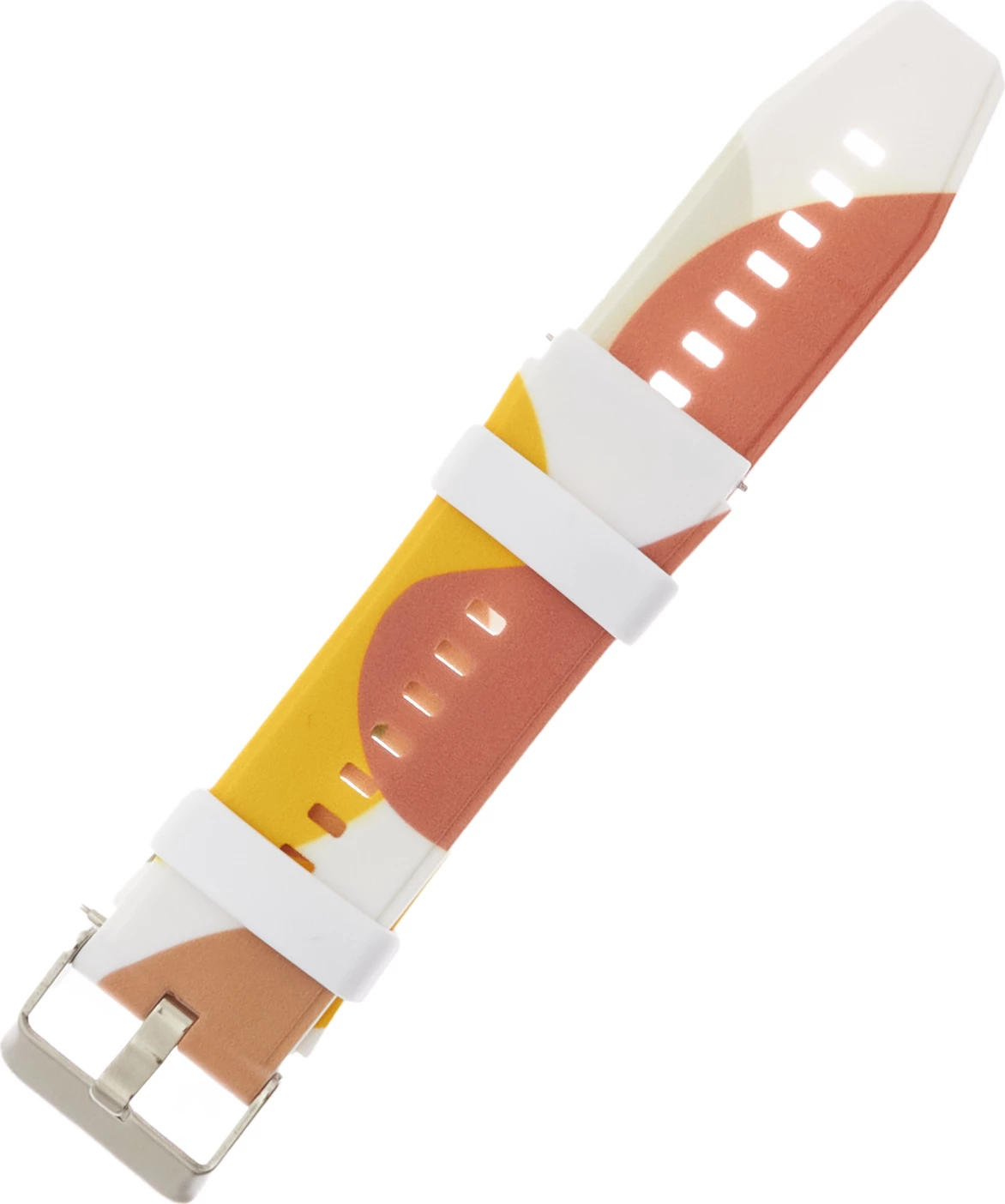Rrip silikoni Hurtel për Huawei Watch GT2 Pro, Moro, 22 mm, Bardhë/Portokalli/Verdhë