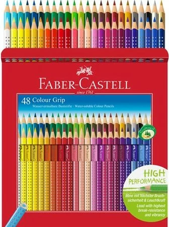 Set lapsa ngjyruese Faber-Castell Colour Grip 48 copë, shumëngjyrëshe