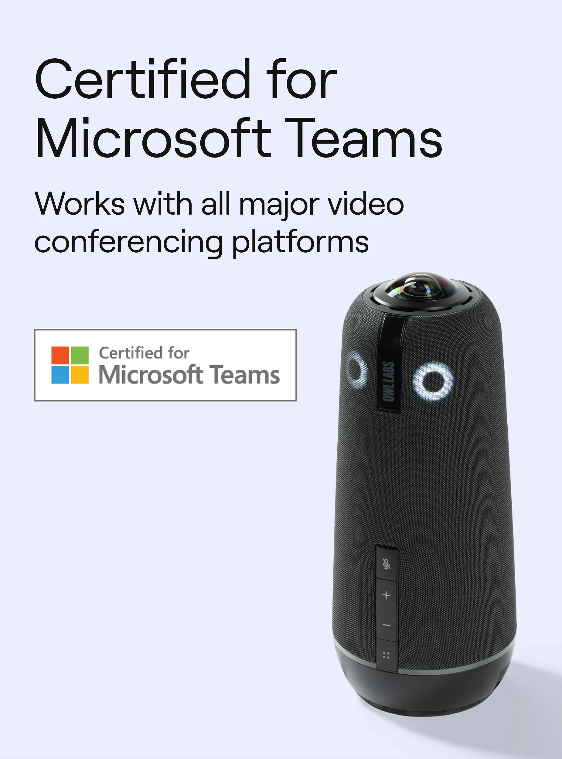 Kamerë konferencash Owl Labs Meeting Owl 4+, 360°, 4K, mikrofon & altoparlant, e zezë