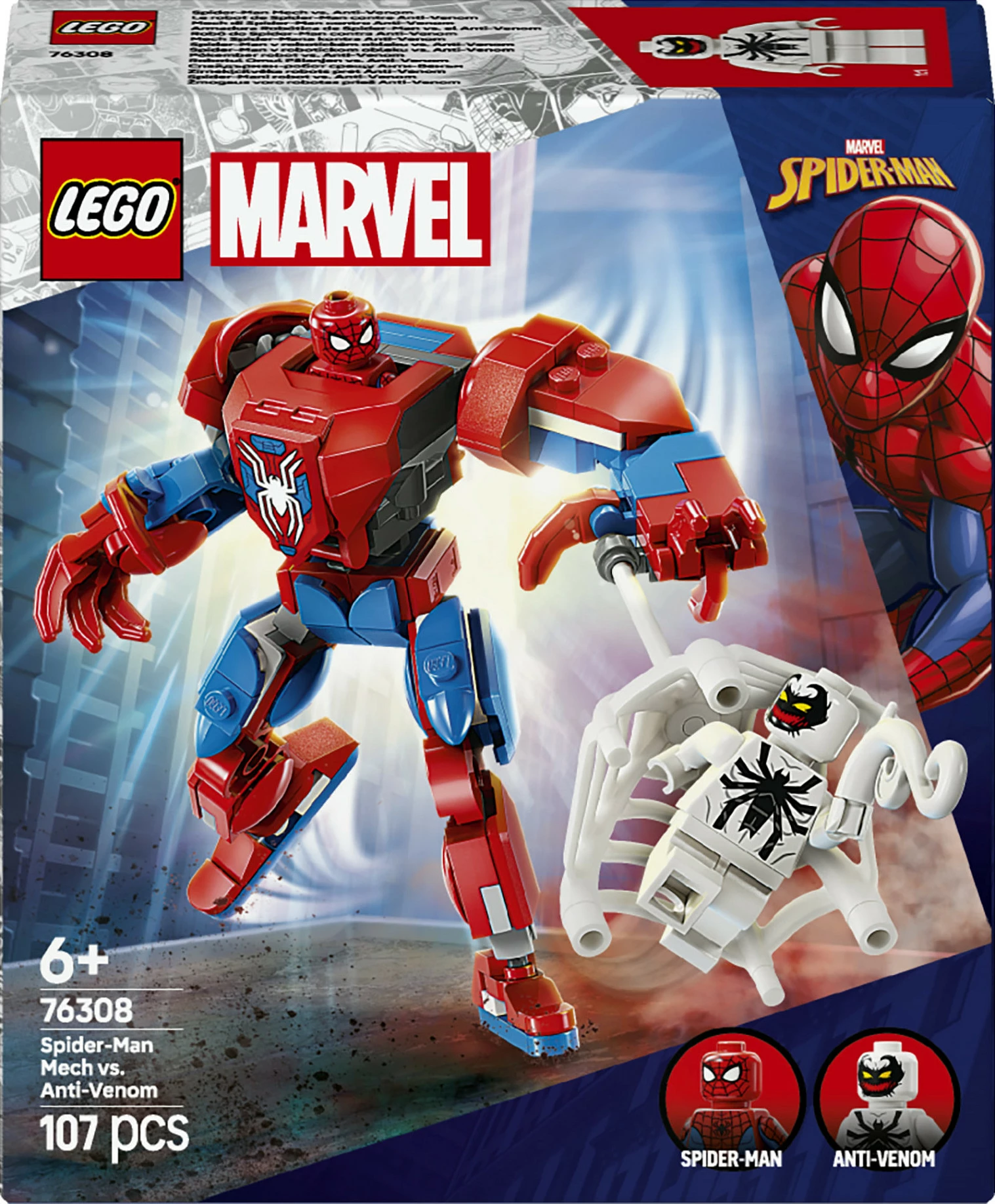 Set ndërtimi LEGO Marvel 76308 Spider-Man vs Anti-Venom, 107 pjesë, multikolor