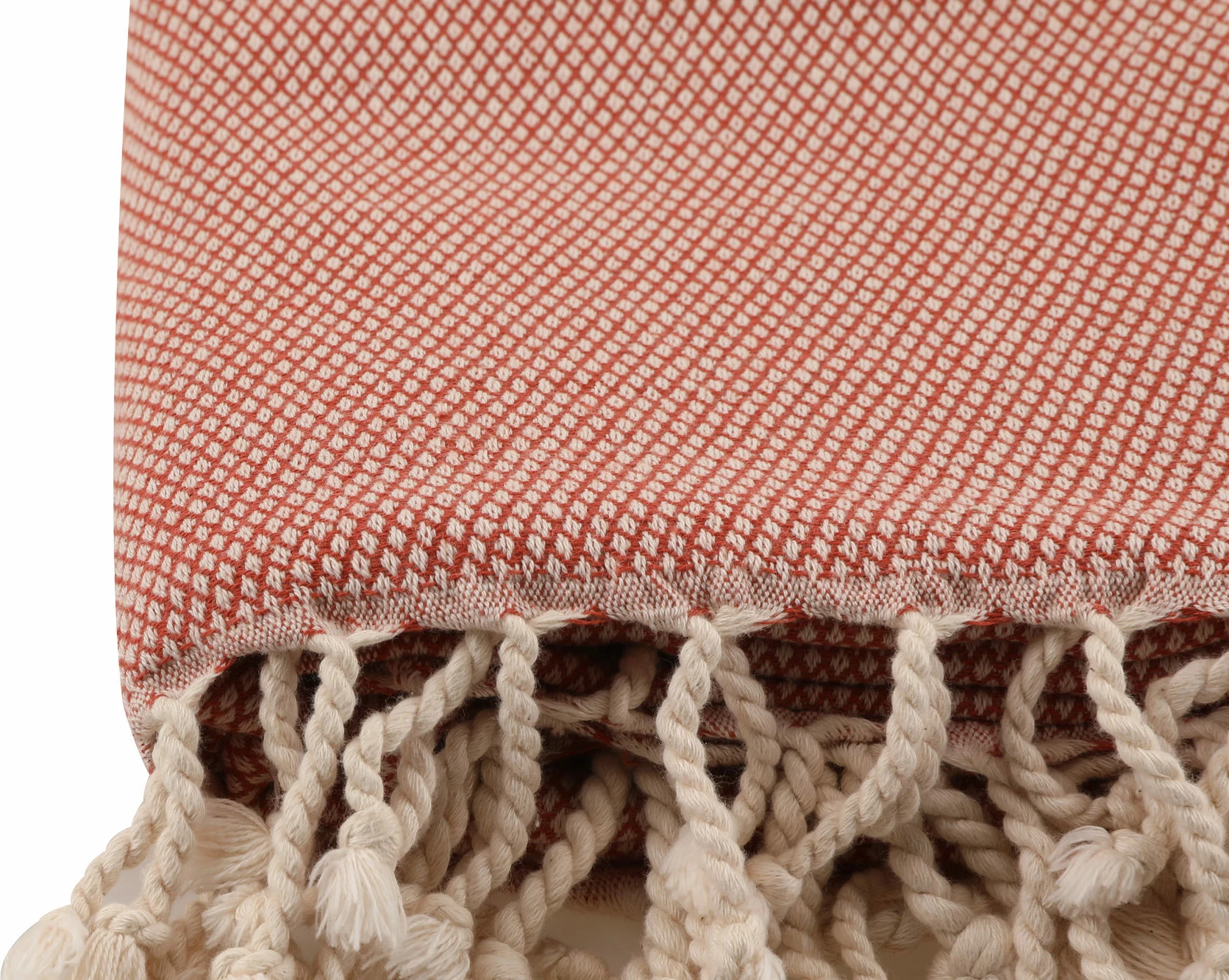 Peshqir plazhi Fouta, model Honeycomb, ngjyrë e kuqe pllake, Mijolnir Likya, 95x190cm