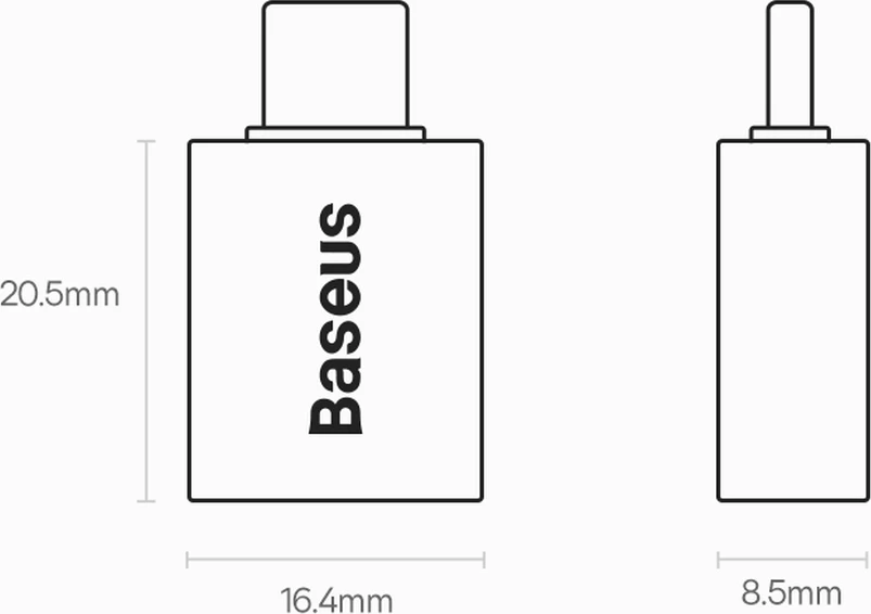 Adapter USB Type-C në USB-A 3.2 Gen 1 Baseus Ingenuity Series, Blu