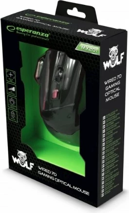 Maus për gaming Esperanza, USB Type-A, 2400 DPI, i zi 