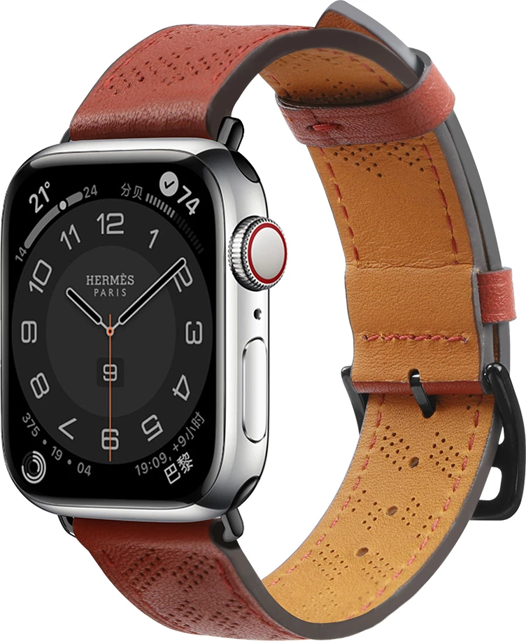 Rrip lëkure për Apple Watch Hurtel Strap Leather, 38/40/41mm, Kuq
