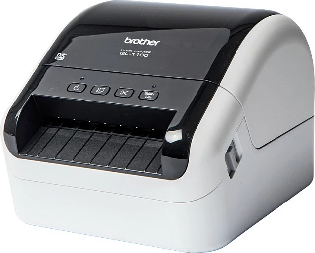 Printer etiketash Brother QL-1100C, termik direkt, 300x300 DPI, USB, 110 mm/s, zi/bardhë