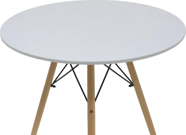 Set tavoline me karrige Julita-Gaston, MDF dhe dru fagu, ngjyrë e bardhë-natyrale, D80x73cm, 5 copë