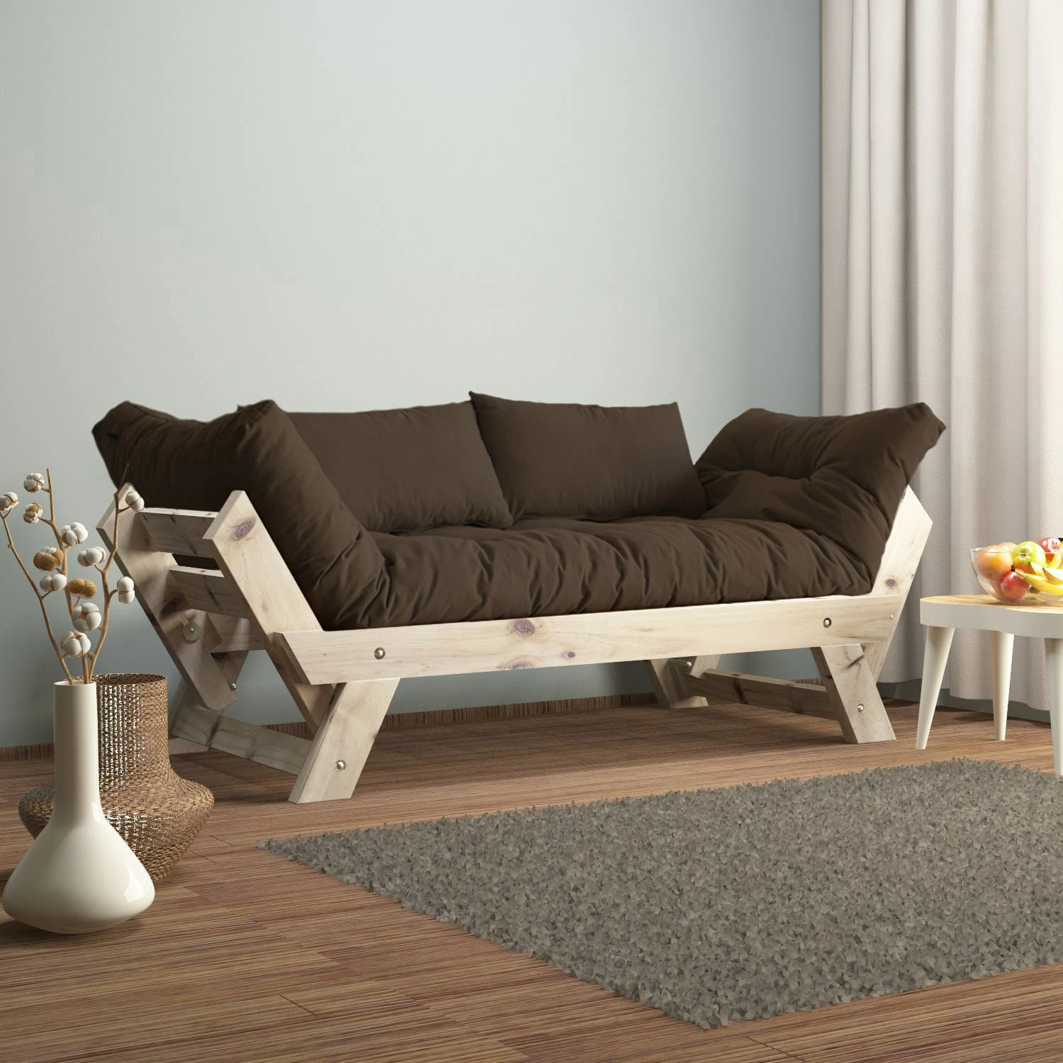 Divan për kopsht, dy vende, Skye Decor, CPT8123-210, natyral/kafe