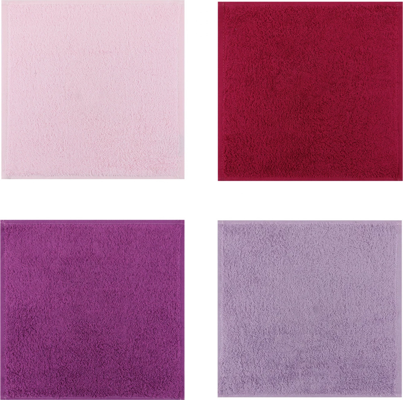 Peshqirë laveta, set 4 copë, Beverly Hills Polo Club, FH12124.05, të kuqe, të purpurta, të trëndafilta, të bardha, 30x30 cm, 355BHP0235