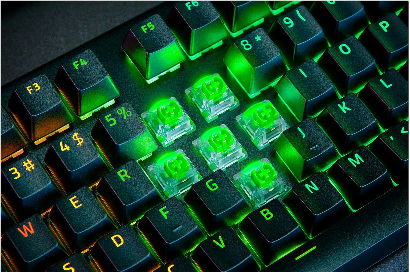 Tastierë mekanike Razer BlackWidow V4 Pro, Wired USB-C, QWERTZ (DE), RGB, Full-size, Razer Green, e zezë