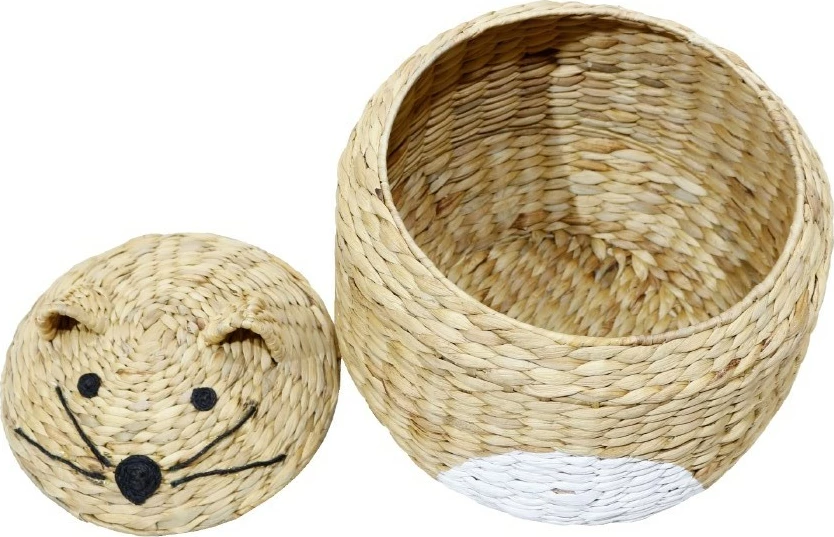 Shportë TIGRO me kapak, 36x36x56, hiacint natyral-bardhë, hekur