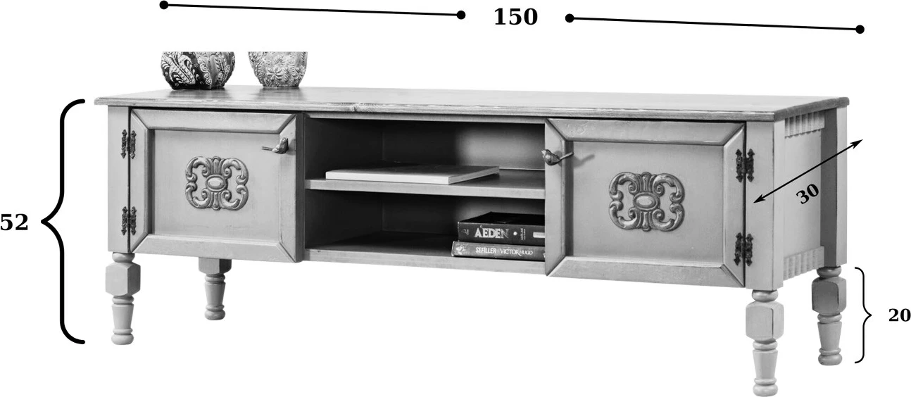 Komodë TV Hanah Home, Ada TV, e zezë