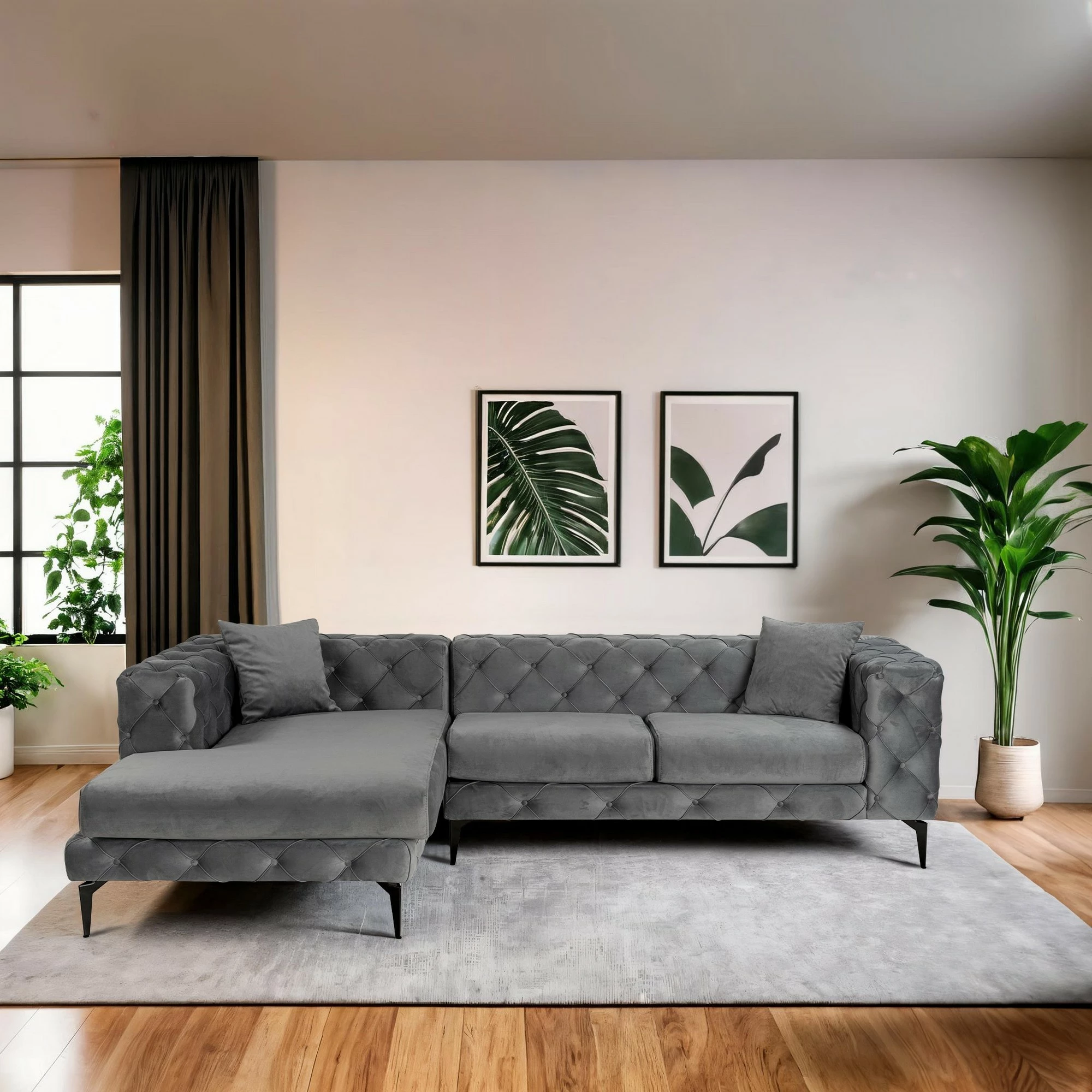 Këndare Como Eco, antracit e zezë, Atelier del Sofa, majtas