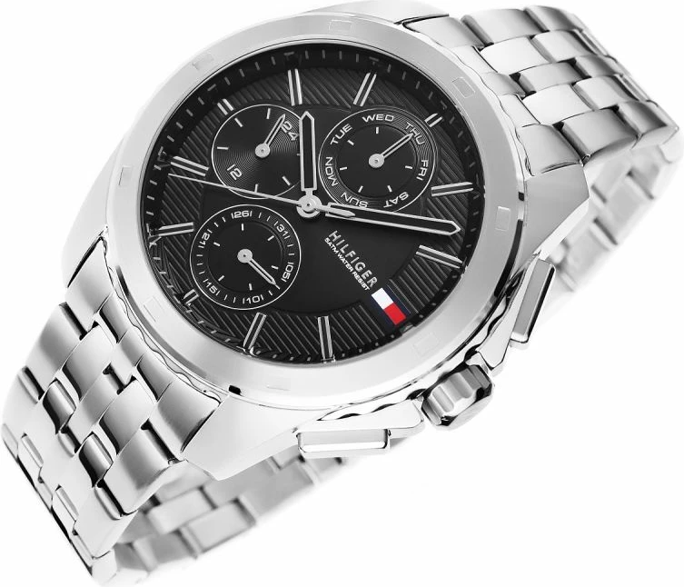 Orë dore për meshkuj Tommy Hilfiger, e zezë