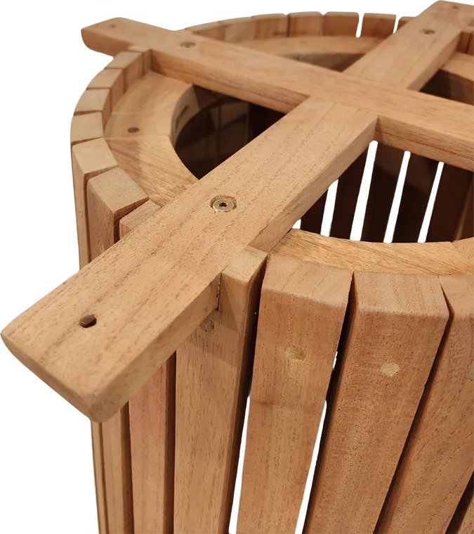 Bazë tavoline për përdorim të brendshëm, dru mindi natyral, D60x75cm