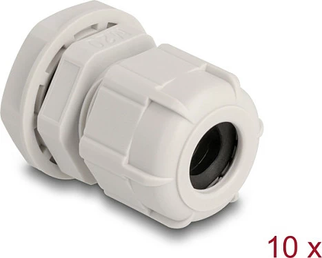 Gland kablloje DeLOCK M20, IP68, për kabllo 6–11 mm, 10 copë, gri