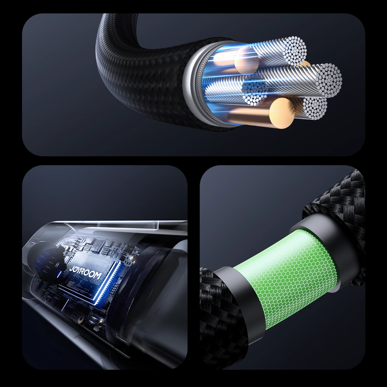 Kabllo Joyroom S-A16 Pro Prism Series USB-C në Lightning me ekran, 1.2m, 30W, e zezë