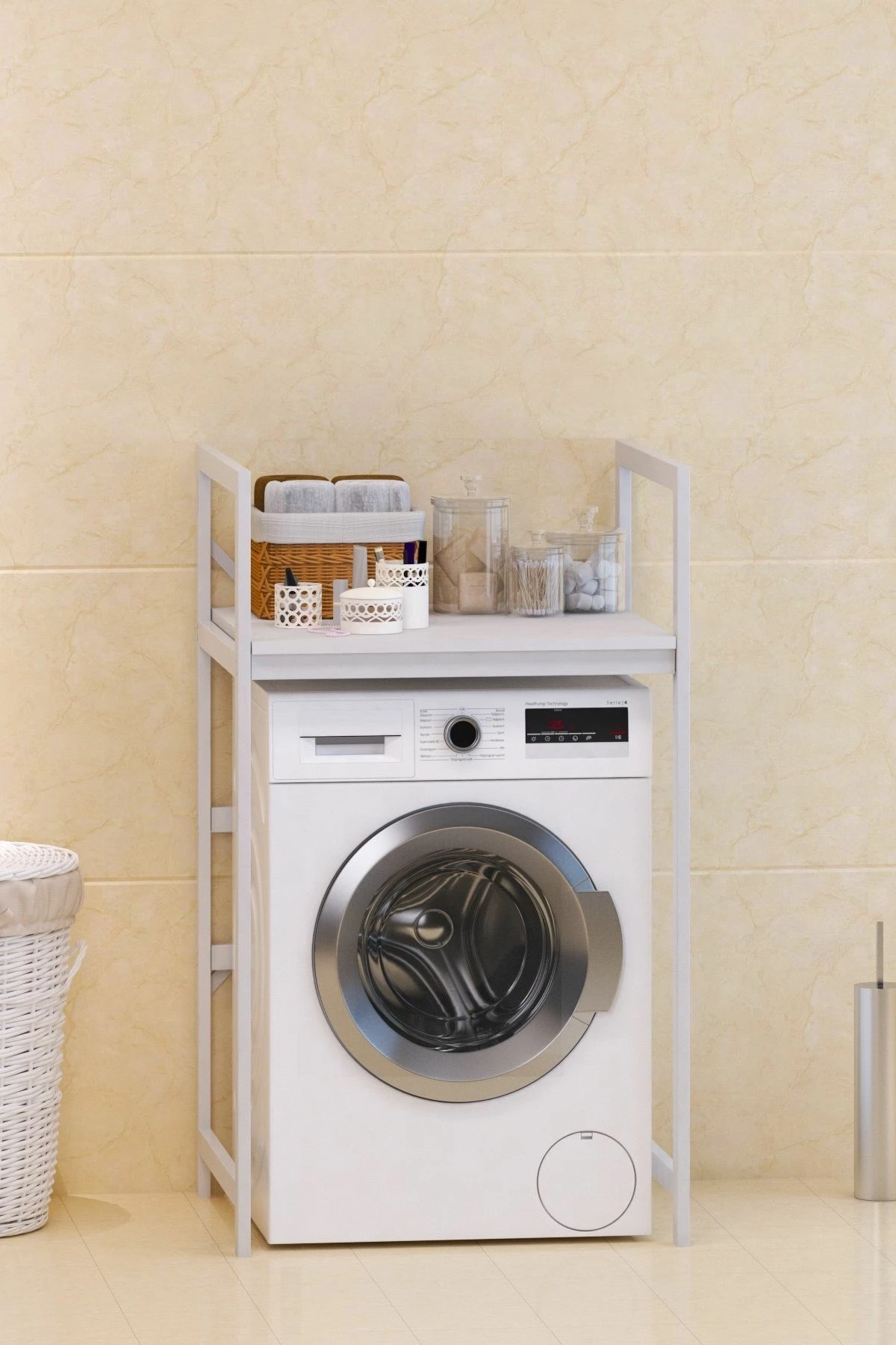 Dollap për lavatriçe, ngjyrë e bardhë, Skye Decor, C7