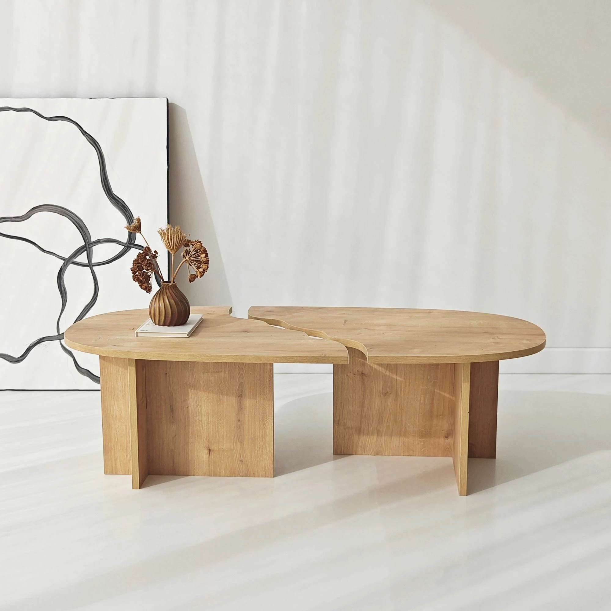 Tavolinë kafeje Skye Decor, ngjyrë lisi Sapphire Oak