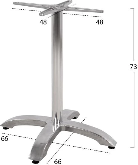 Bazë alumini FH460.03 kromuar 66x66x73 me kryq 48x48