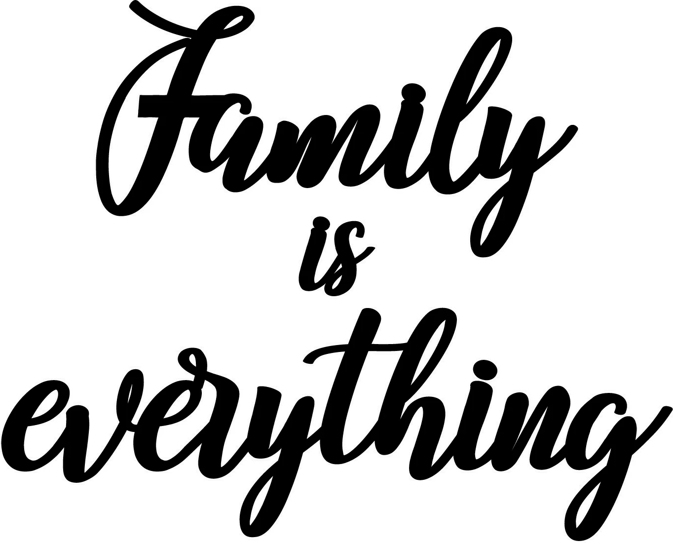 Aksesor dekorativ prej druri për mur, Family is everything, ngjyrë e zezë