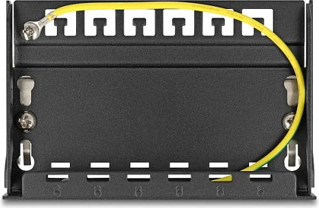 Panel bosh DeLOCK 6-port për module Keystone RJ, montim shinë DIN/Mur, metal, i zi