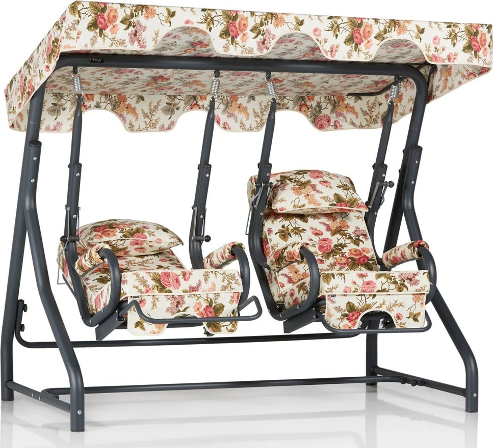 Karrige lëkundëse dyshe për kopsht, Skye Decor, Daisy 2, shumëngjyrëshe