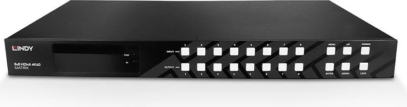Matrix switcher HDMI LINDY 8x8 4K60, HDMI 2.0b, 18 Gbit/s, metal, i zi
