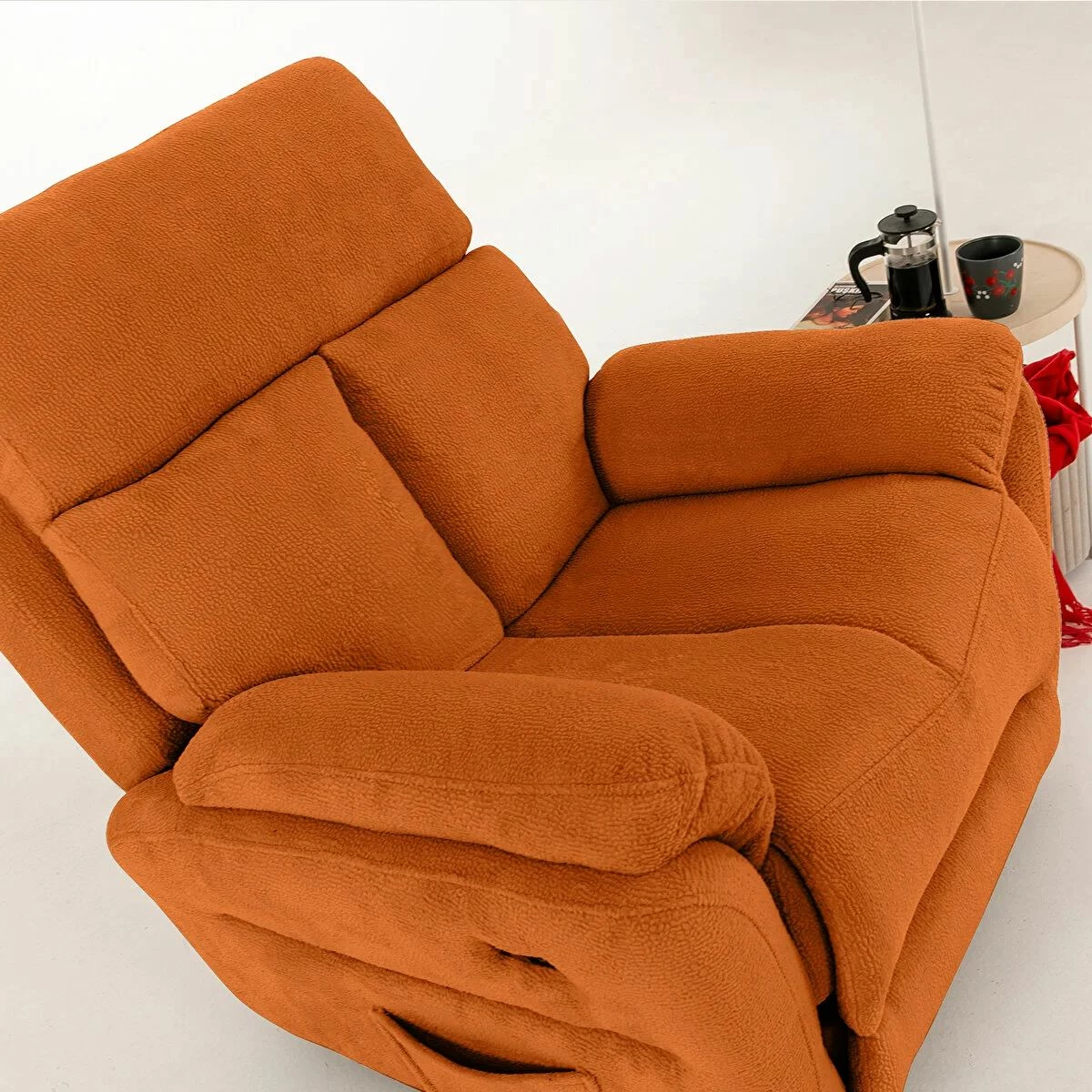 Karrige relaksuese Comfera elektrike, ngjyrë e kuqe tullë, Atelier del Sofa