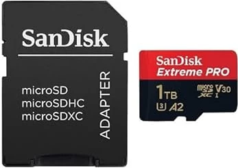 Kartelë memorje microSDXC SanDisk Extreme PRO SDSQXCD-1T00-GN6MA 1TB UHS-I A2 U3 V30 me adapter SD, kuqe/zezë