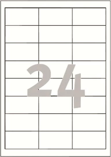 Etiketa, Avery Zweckform, 3658, A4 24/faqe 64.6 x 33.8 mm 100 fleta (2400 etiketa), e bardhë