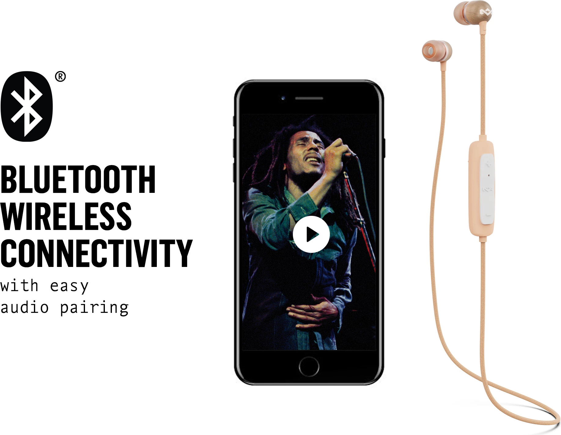 Kufje House of Marley Smile Jamaica Wireless 2, Bluetooth 5.0, 9 orë bateri, IPX4, Copper